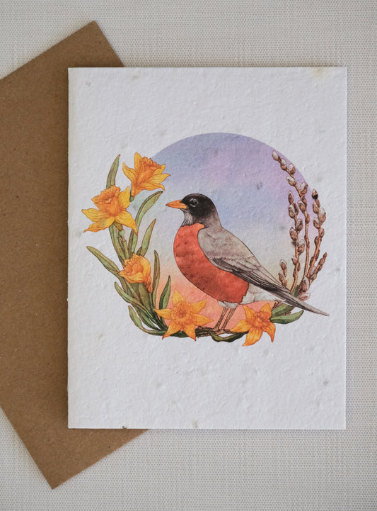 Robin Plantable Herb Seed Card